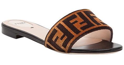 Fendi open toe flat sandals